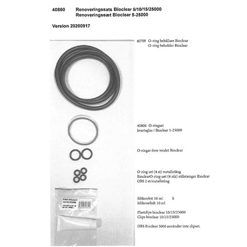 Renoveringssats Bioclear 5/10/15/25000